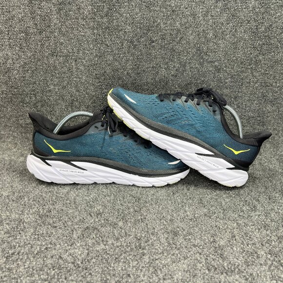 Hoka One One Clifton 8 Running Shoes Men's Size 9.5 Teal Blue Coral Athletic Run - Picture 8 of 13
